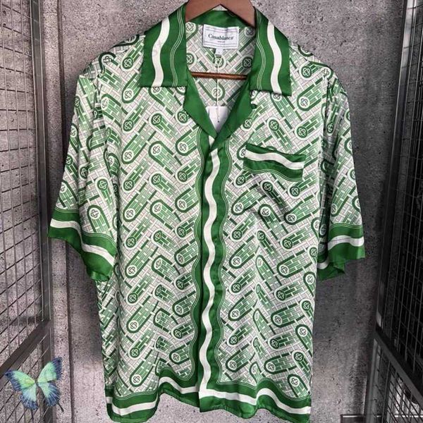 men's casual shirts green pineapple screen casablanca shirt gradient hawaiian short-sleeved silk shirts for men women t230523, White;black
men's casual shirts green pineapple screen casablanca shirt gradient hawaiian short-sleeved silk shirts for men women t230523, White;black