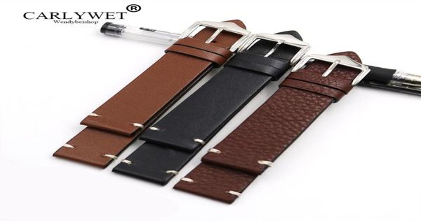 carlywet 20 22 24mm cowhide smooth vintage leather black brown replacement watch band strap belt with polished buckle9635487
carlywet 20 22 24mm cowhide smooth vintage leather black brown replacement watch band strap belt with polished buckle9635487
