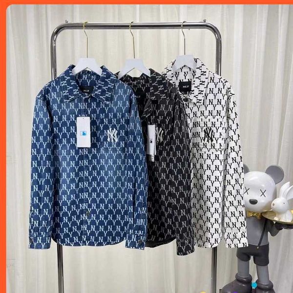mlb2023 new denim jacket ny all over printed washed denim jacket men's and women's couple denim shirt top, White;black
mlb2023 new denim jacket ny all over printed washed denim jacket men's and women's couple denim shirt top, White;black