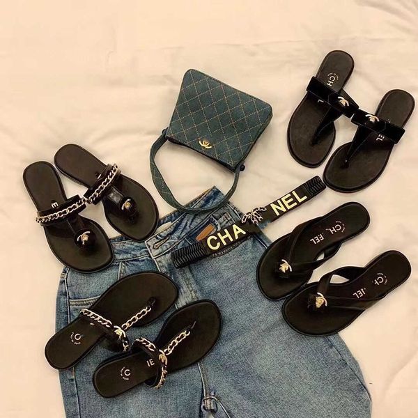 high version of xiaoxiangfeng 23 new metal chain clip toe sandals for women to wear casual and versatile flip-flop flats, Black
high version of xiaoxiangfeng 23 new metal chain clip toe sandals for women to wear casual and versatile flip-flop flats, Black