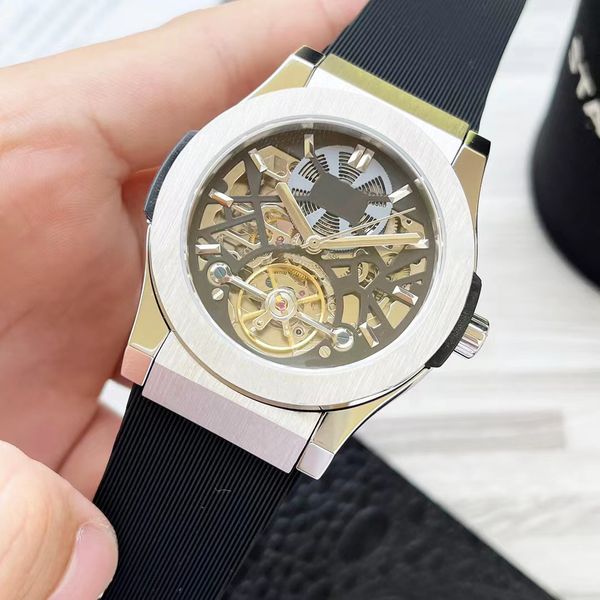 men's watch hollow flywheel mechanical watch design 316 grade precision steel carved case, fashion trend, Slivery;brown
men's watch hollow flywheel mechanical watch design 316 grade precision steel carved case, fashion trend, Slivery;brown