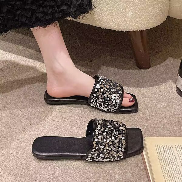 summer slippers fashion flat sequin vintage outdoor comfort casual personality beautiful beach sandals, Black
summer slippers fashion flat sequin vintage outdoor comfort casual personality beautiful beach sandals, Black