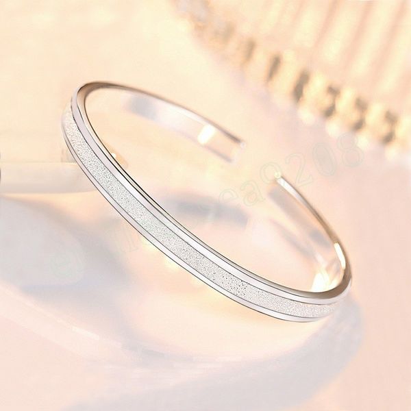 925 sterling silver beautiful frosted bracelets bangles for women fashion party wedding jewelry adjustable gifts, Black
925 sterling silver beautiful frosted bracelets bangles for women fashion party wedding jewelry adjustable gifts, Black