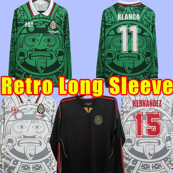 long sleeve retro classic mexico soccer jerseys home away football shirt goalkeeper world 1998 98 cup borgetti hernandez campos blanco h.san, Black;yellow
long sleeve retro classic mexico soccer jerseys home away football shirt goalkeeper world 1998 98 cup borgetti hernandez campos blanco h.san, Black;yellow