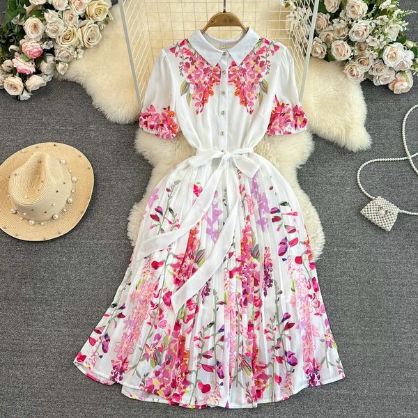 hepburn style retro style dress short sleeved lapel waistband show slimming mid length a-line printed pleated shirt dress, Black;gray
hepburn style retro style dress short sleeved lapel waistband show slimming mid length a-line printed pleated shirt dress, Black;gray