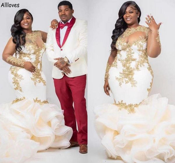 south african black girls mermaid wedding dresses for bride gorgeous long ruffles fishtail skirt illusion long sleeves lace appliqued bridal, White
south african black girls mermaid wedding dresses for bride gorgeous long ruffles fishtail skirt illusion long sleeves lace appliqued bridal, White