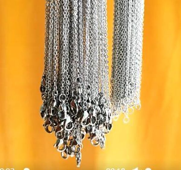 necklaces 50/100pieces / batch 304/316l stainless steel necklace 1.2/1.4//1.6/ 2mm thick chain link 45cm/50cm for jewelry necklace, Silver
necklaces 50/100pieces / batch 304/316l stainless steel necklace 1.2/1.4//1.6/ 2mm thick chain link 45cm/50cm for jewelry necklace, Silver
