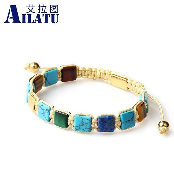 bangle ailatu 10pcs/lot natural tiger eye square beads macrame bracelet stone jewelry for men, Black
bangle ailatu 10pcs/lot natural tiger eye square beads macrame bracelet stone jewelry for men, Black