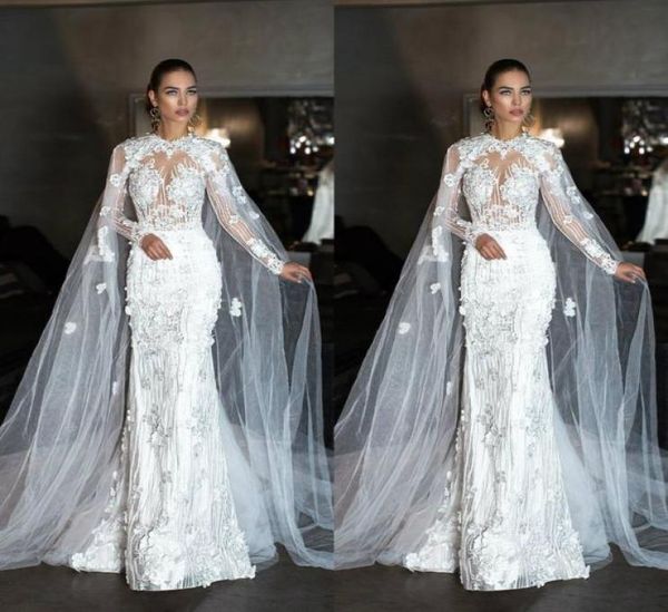 fabulous mermaid wedding dresses with cape jewel neck 3d lace bridal gown vestidos dubai long sleeve beach wedding dress plus size9581537, White
fabulous mermaid wedding dresses with cape jewel neck 3d lace bridal gown vestidos dubai long sleeve beach wedding dress plus size9581537, White