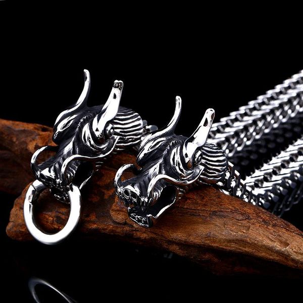 bangle beier 316l stainless steel bracelet punk skull bracelet for vintage cool fashion dragon style men's bracelet jewelry llbc8061r, Black
bangle beier 316l stainless steel bracelet punk skull bracelet for vintage cool fashion dragon style men's bracelet jewelry llbc8061r, Black