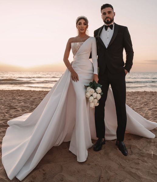 arabic aso ebi mermaid wedding dress with detachable train one shoulder sequined pearl satin bridal gowns vestidos de noiva customed, White
arabic aso ebi mermaid wedding dress with detachable train one shoulder sequined pearl satin bridal gowns vestidos de noiva customed, White