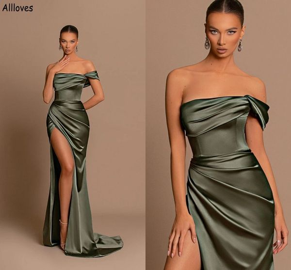 olive green satin long mermaid bridesmaid dresses off shoulder pleated high side split women formal occasion party gowns wedding guest eveni, White;pink
olive green satin long mermaid bridesmaid dresses off shoulder pleated high side split women formal occasion party gowns wedding guest eveni, White;pink