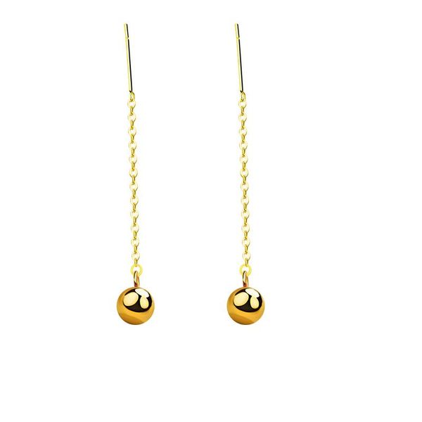 knot xf800 real 18k gold jewelry drop earrings solid round gold ball pure au750 tassel chain fine wedding gift for women e367, Silver
knot xf800 real 18k gold jewelry drop earrings solid round gold ball pure au750 tassel chain fine wedding gift for women e367, Silver