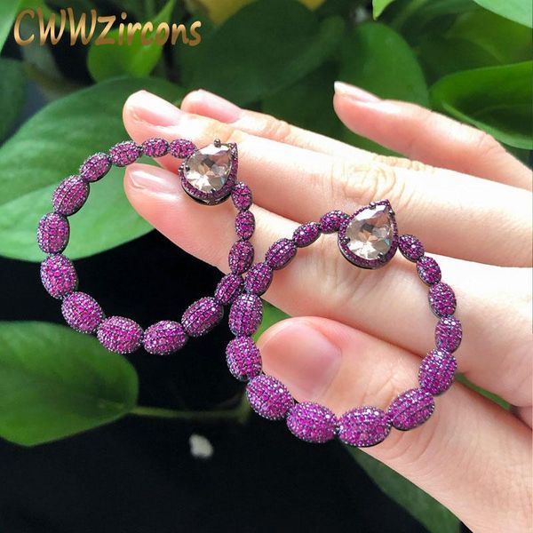 knot cwwzircons micro pave pink cubic zirconia stone large round dangle drop earrings for women unique trendy brand jewelry cz563, Silver
knot cwwzircons micro pave pink cubic zirconia stone large round dangle drop earrings for women unique trendy brand jewelry cz563, Silver