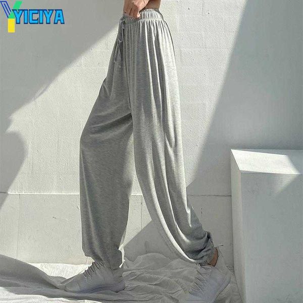 yiciya women's pants 2023 spring women bloomers elastic high waist casual loose leg long trousers femme gray/black streetwear, Black;white
yiciya women's pants 2023 spring women bloomers elastic high waist casual loose leg long trousers femme gray/black streetwear, Black;white