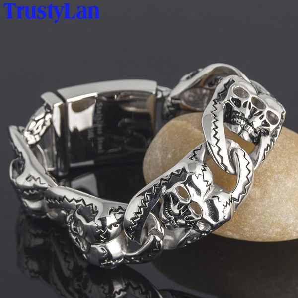 bangle gothic man bracelet jewelry 316l stainless steel men's skull bracelets bangles for men punk rock hand armband 26mm wide 8 inch, Black
bangle gothic man bracelet jewelry 316l stainless steel men's skull bracelets bangles for men punk rock hand armband 26mm wide 8 inch, Black
