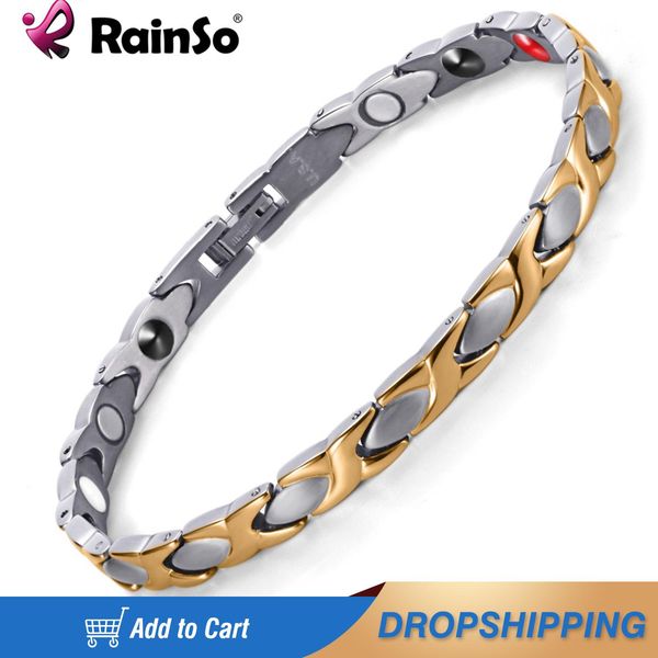 bangle rainso women fashion bracelet bangle magnetic health jewelry with gold color titanium hand chain high polished otb016, Black
bangle rainso women fashion bracelet bangle magnetic health jewelry with gold color titanium hand chain high polished otb016, Black