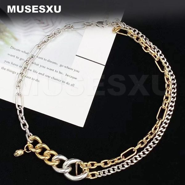 necklaces 2022 luxury jewelry brand punk street style golden skull pendant multi layer twocolor necklace for women's man' party gi, Silver
necklaces 2022 luxury jewelry brand punk street style golden skull pendant multi layer twocolor necklace for women's man' party gi, Silver