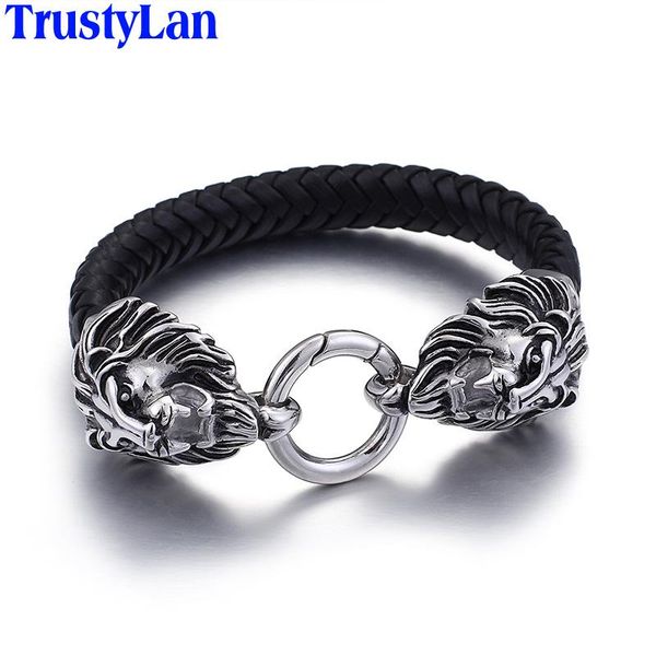 bangle cowhide stainless steel bracelet man jewellery gothic double lion heads shaped wrap leather strap men's bracelets bangles 2022, Black
bangle cowhide stainless steel bracelet man jewellery gothic double lion heads shaped wrap leather strap men's bracelets bangles 2022, Black