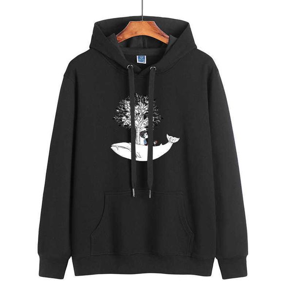 autumn new sweater men's hoodie loose men's sweater, Black