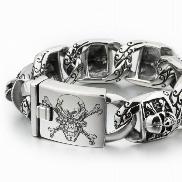 bangle linsion huge heavy 316l stainless steel deep laser engraved pirate skull mens boys biker rock punk bracelet 5t102, Black
bangle linsion huge heavy 316l stainless steel deep laser engraved pirate skull mens boys biker rock punk bracelet 5t102, Black