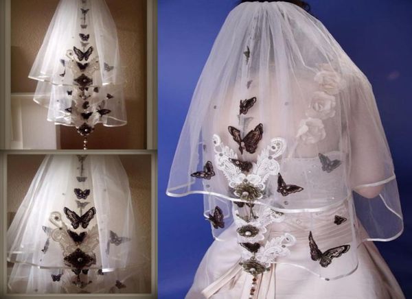 short two layers wedding veils with butterfly appliques soft tulle elbow length bridal accessories custom made veil for wedding wi5839821, Black
short two layers wedding veils with butterfly appliques soft tulle elbow length bridal accessories custom made veil for wedding wi5839821, Black