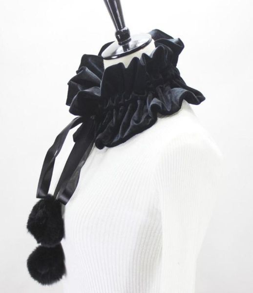 womens victorian ruffled fake collar pleated velvet neck ruff with pompom ties x7xc9632813, Blue;purple
womens victorian ruffled fake collar pleated velvet neck ruff with pompom ties x7xc9632813, Blue;purple