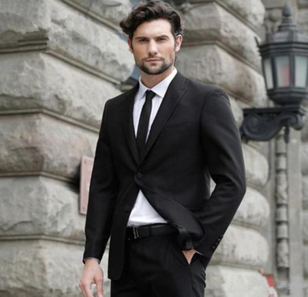 new black business men suits slim fit wedding groom tuxedos 2 pieces jacketpants bridegroom suits man blazer 1011426425, Black;gray