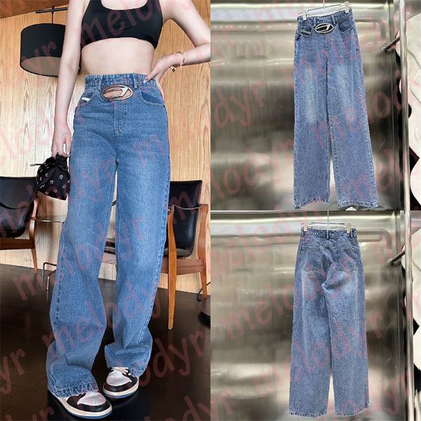women straight jeans hollow metal letter high waist pants fashion designer denim trousers, Blue
women straight jeans hollow metal letter high waist pants fashion designer denim trousers, Blue
