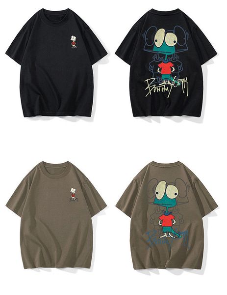 summer men's tshirts cartoon printing fashion brand short sleeve mens t-shirt pure cotton loose junior high school student under t shir, White;black
summer men's tshirts cartoon printing fashion brand short sleeve mens t-shirt pure cotton loose junior high school student under t shir, White;black