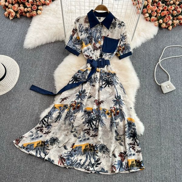 summer french strapping waistband dress shows slimming denim patchwork lapel a-line dress with a high-end and elegant swing long skirt, Black;gray
summer french strapping waistband dress shows slimming denim patchwork lapel a-line dress with a high-end and elegant swing long skirt, Black;gray