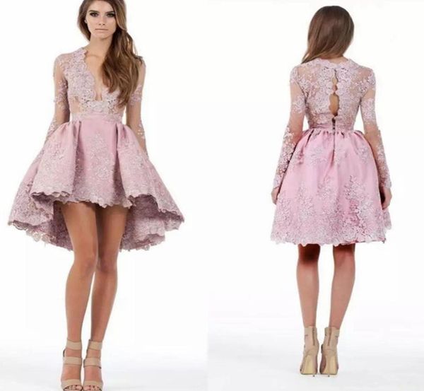 new pink high low homecoming dresses custom made a line long sleeves high low lace applique plunging cocktail party gowns short mi4121999, Blue;pink
new pink high low homecoming dresses custom made a line long sleeves high low lace applique plunging cocktail party gowns short mi4121999, Blue;pink