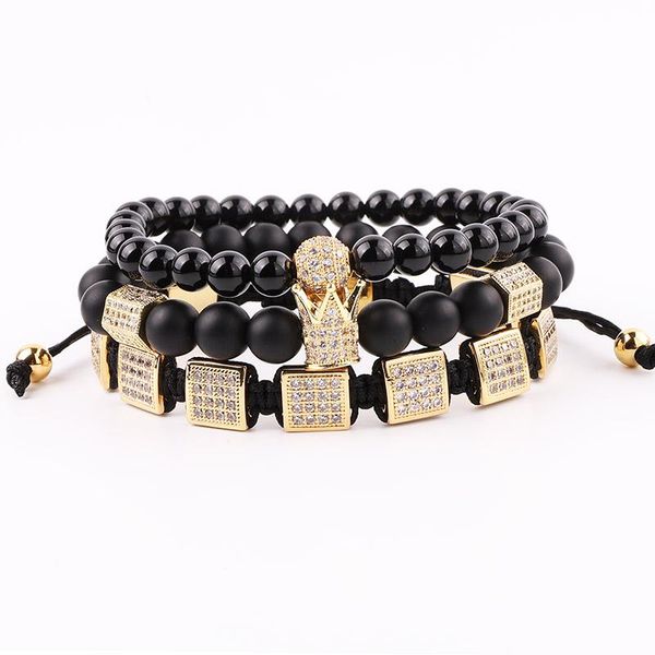 bangle luxury men bracelet jewelry cz pave square crown charm natural stone onyx beaded bracelet set for man, Black
bangle luxury men bracelet jewelry cz pave square crown charm natural stone onyx beaded bracelet set for man, Black