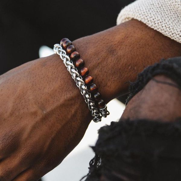 bangle mcllroy bracelet men/natural stone beads bracelets bangles male female stainless steel link jewelry custom size valentine's day, Black
bangle mcllroy bracelet men/natural stone beads bracelets bangles male female stainless steel link jewelry custom size valentine's day, Black