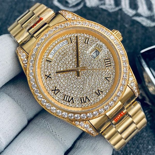 luxury gold mens watches casual business clock 41mm diamond dial original stainless steel strap automatic winding mechanical watch, Slivery;brown
luxury gold mens watches casual business clock 41mm diamond dial original stainless steel strap automatic winding mechanical watch, Slivery;brown