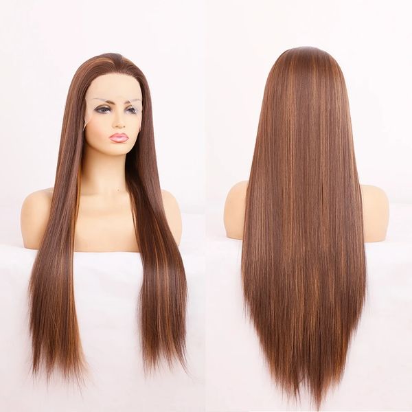 brown highlight straight lace front wig with baby hair synthetic hair lace wigs for black women heat resistant fiber
brown highlight straight lace front wig with baby hair synthetic hair lace wigs for black women heat resistant fiber