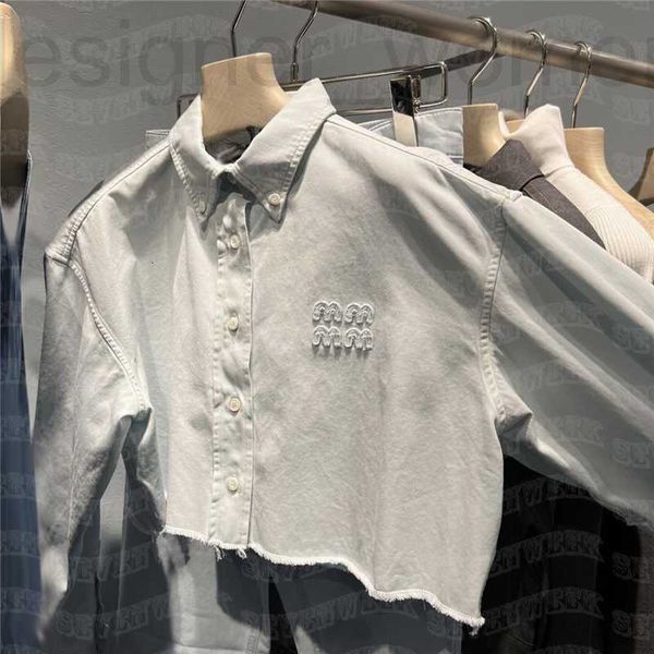 women's blouses & shirts designer cropped denim coat shorts for women letter embroidery high waist short pants clothes, White
women's blouses & shirts designer cropped denim coat shorts for women letter embroidery high waist short pants clothes, White
