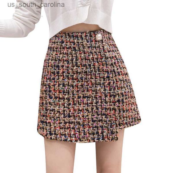 skirts new autumn and winter mini skirt women fashion tweed plaid irregularity a line skirts high waist woolen short skirt women l230522, Black
skirts new autumn and winter mini skirt women fashion tweed plaid irregularity a line skirts high waist woolen short skirt women l230522, Black