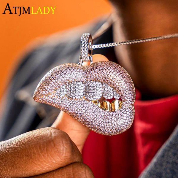 necklaces micro pave clear pink cubic zirconia big drip lip pendant necklace for women hiphop iced out bling 5mm cz tennis chain choker, Silver
necklaces micro pave clear pink cubic zirconia big drip lip pendant necklace for women hiphop iced out bling 5mm cz tennis chain choker, Silver