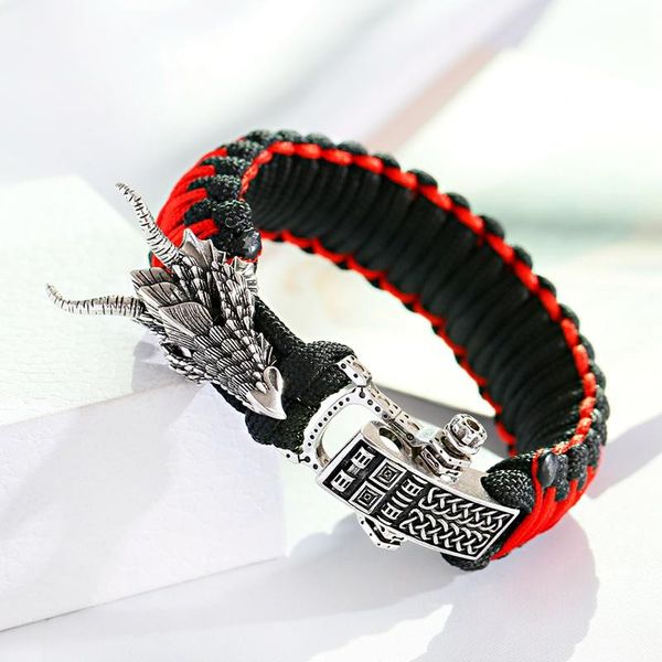 bangle charm silver color dragon braided paracord camping bracelet men hiking outdoor accessories bracelet pulseira masculina, Black
bangle charm silver color dragon braided paracord camping bracelet men hiking outdoor accessories bracelet pulseira masculina, Black
