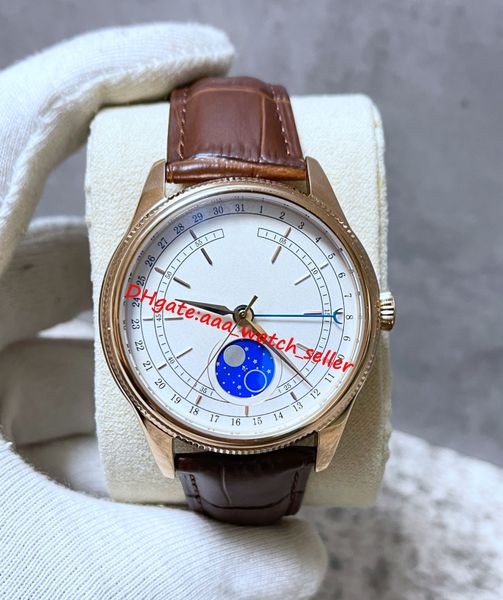 2 styles luxury men's dress watches 39mm 50505 50705 rose gold case moonphase dial brown leather strap mechanical automatic movement me, Slivery;brown
2 styles luxury men's dress watches 39mm 50505 50705 rose gold case moonphase dial brown leather strap mechanical automatic movement me, Slivery;brown