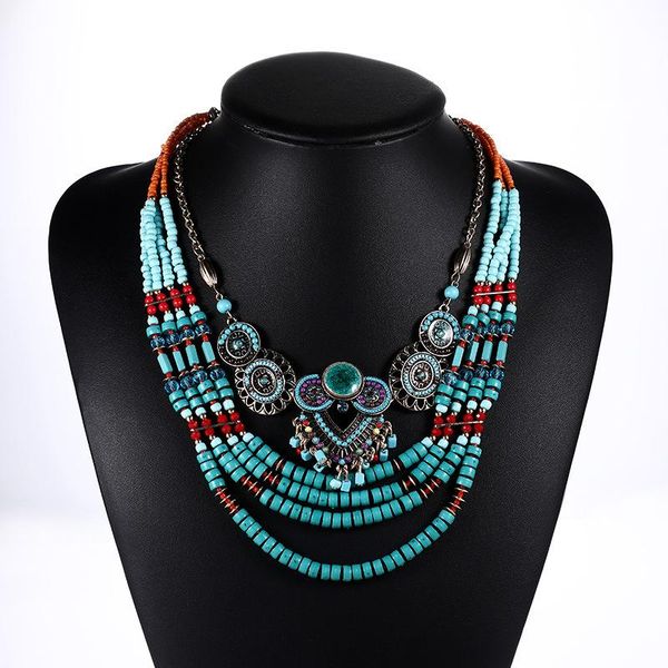 necklaces new fashion retro bohemian national style handmade seed beads multilayer necklace women's color clothing accessories, Silver
necklaces new fashion retro bohemian national style handmade seed beads multilayer necklace women's color clothing accessories, Silver