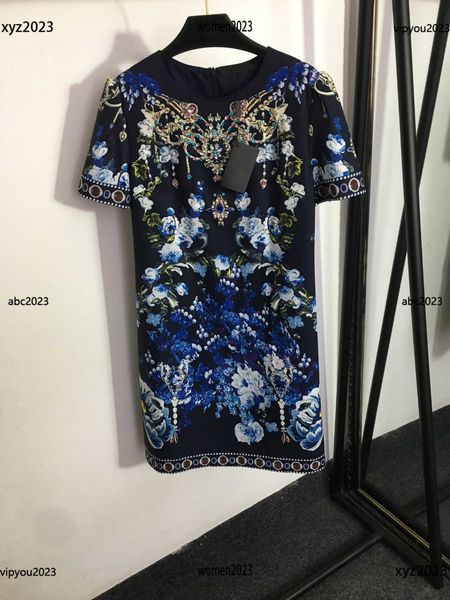 designer dresses for woman fashion blue flower print skirt diamond embellished short sleeved dress #multiple product, Black;gray
designer dresses for woman fashion blue flower print skirt diamond embellished short sleeved dress #multiple product, Black;gray