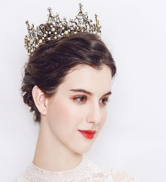2018 luxury king tiaras and crowns austrian crystal head jewelry peals queen princess diadem baroque bride039s tiara jci7301919, White;golden
2018 luxury king tiaras and crowns austrian crystal head jewelry peals queen princess diadem baroque bride039s tiara jci7301919, White;golden