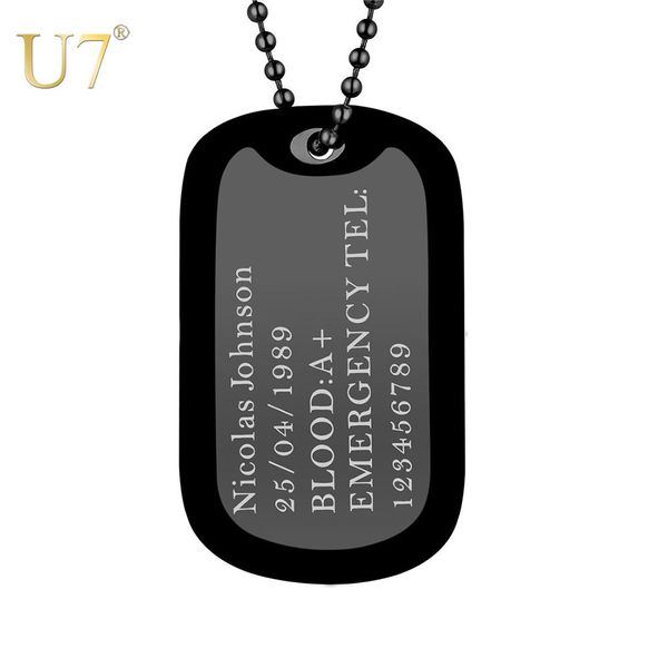 necklaces u7 custom military id dog tag personalized pendant necklace for men jewelry gifts stainless steel/gold tags engraving n1127, Silver
necklaces u7 custom military id dog tag personalized pendant necklace for men jewelry gifts stainless steel/gold tags engraving n1127, Silver