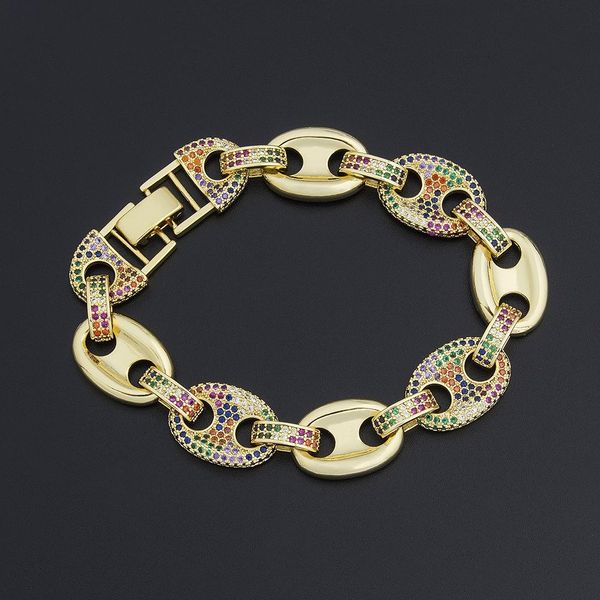 bangle new design chain bracelets bangles gold color micro pave cz rainbow wristband jewelry for women girls party wedding gift, Black
bangle new design chain bracelets bangles gold color micro pave cz rainbow wristband jewelry for women girls party wedding gift, Black