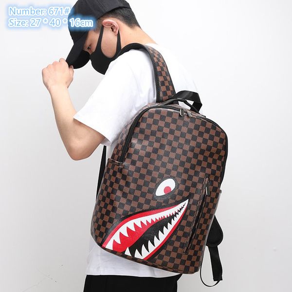 Factory wholesale men shoulder bags 9 colors simple wear-resistant leisure travel backpack college wind contrast leather student bag personalized printed handbag, Brown-black eyes-lattice-671#
Factory wholesale men shoulder bags 9 colors simple wear-resistant leisure travel backpack college wind contrast leather student bag personalized printed handbag, Brown-black eyes-lattice-671#