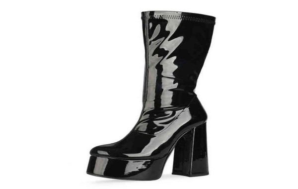 hbp autumn and winter round head waterproof platform heel thick heel white medium boots patent leather candy color women s boots l9109888, Black
hbp autumn and winter round head waterproof platform heel thick heel white medium boots patent leather candy color women s boots l9109888, Black