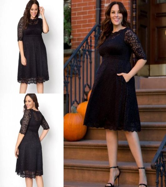 lace plus size prom dresses with half sleeves bateau neck short evening gowns a line knee length formal dress9329113, Black
lace plus size prom dresses with half sleeves bateau neck short evening gowns a line knee length formal dress9329113, Black