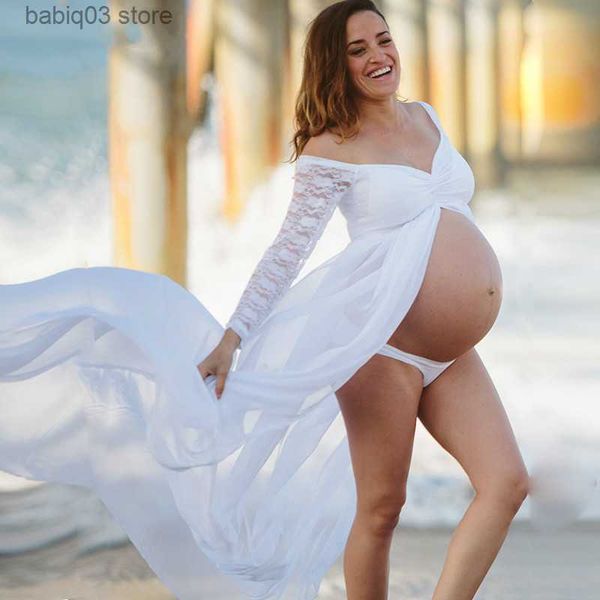 maternity dresses maternity lace dress v neck maxi gown dresses for p shoot pregnant women chiffon front split pgraphy dress t230523, White
maternity dresses maternity lace dress v neck maxi gown dresses for p shoot pregnant women chiffon front split pgraphy dress t230523, White